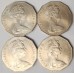 AUSTRALIA 1977 . FIFTY 50 CENTS COINS . QUEENS JUBILEE . 4 COINS
